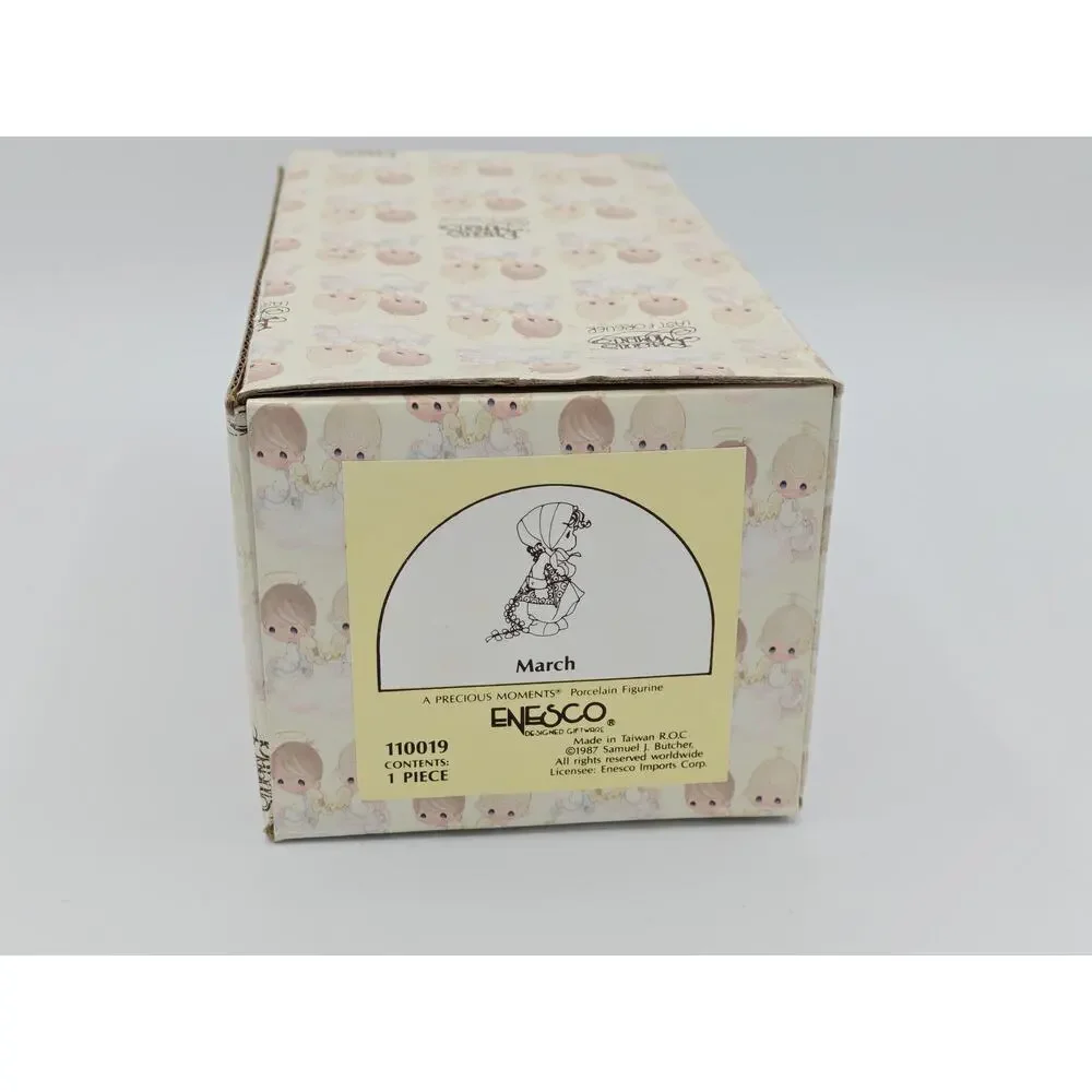 Precious Moments March Figurine Enesco 110019 Porcelain Collectible Boxed Gift